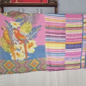 Colorful Parrot Print Scarf/ Sarong